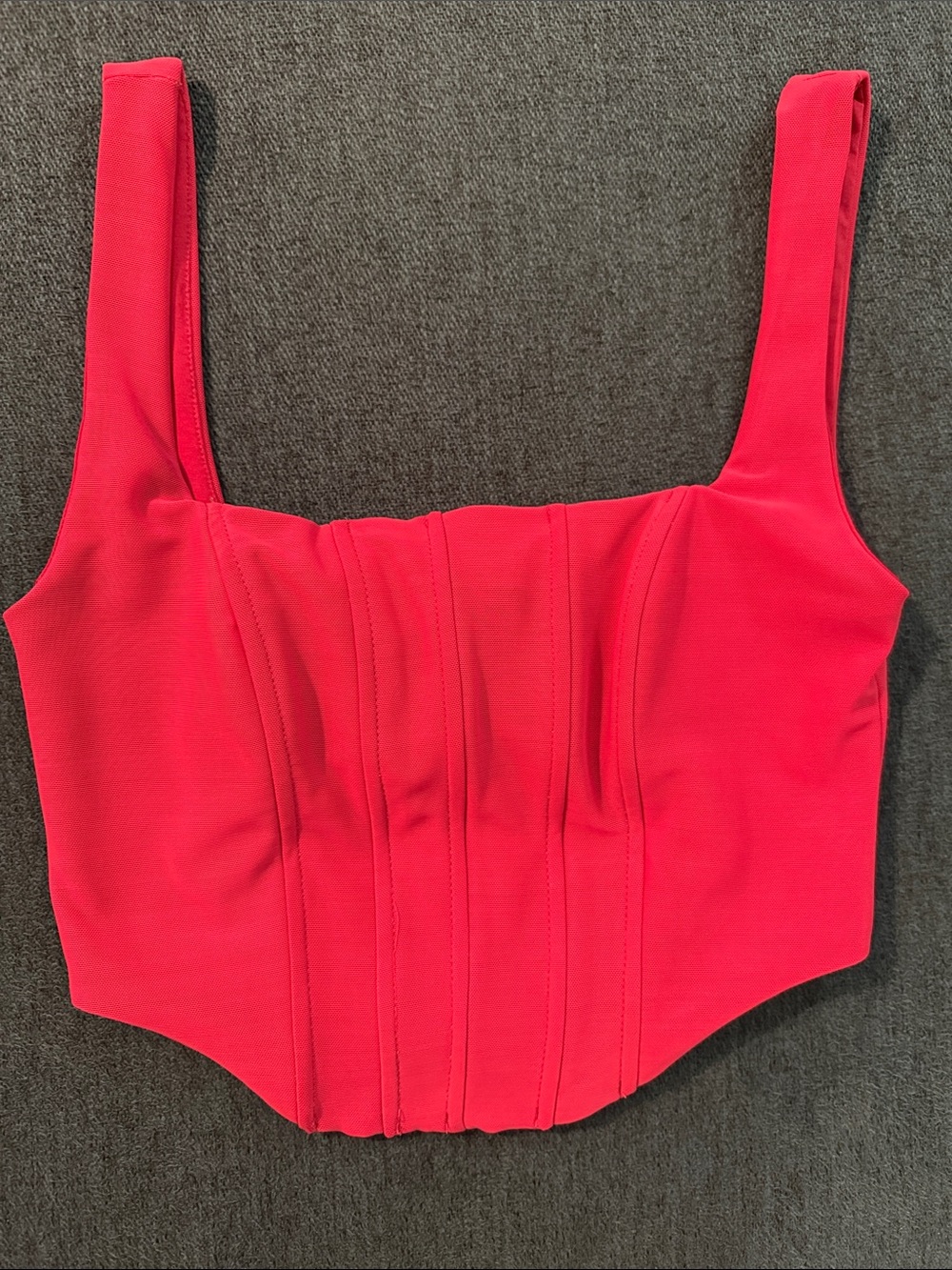 Edikted Pink Structured Corset-Style Crop Top Size Small